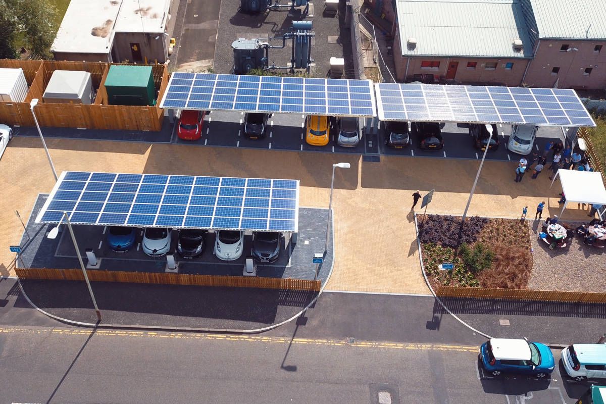 Multipurpose modular solar canopies for car parks