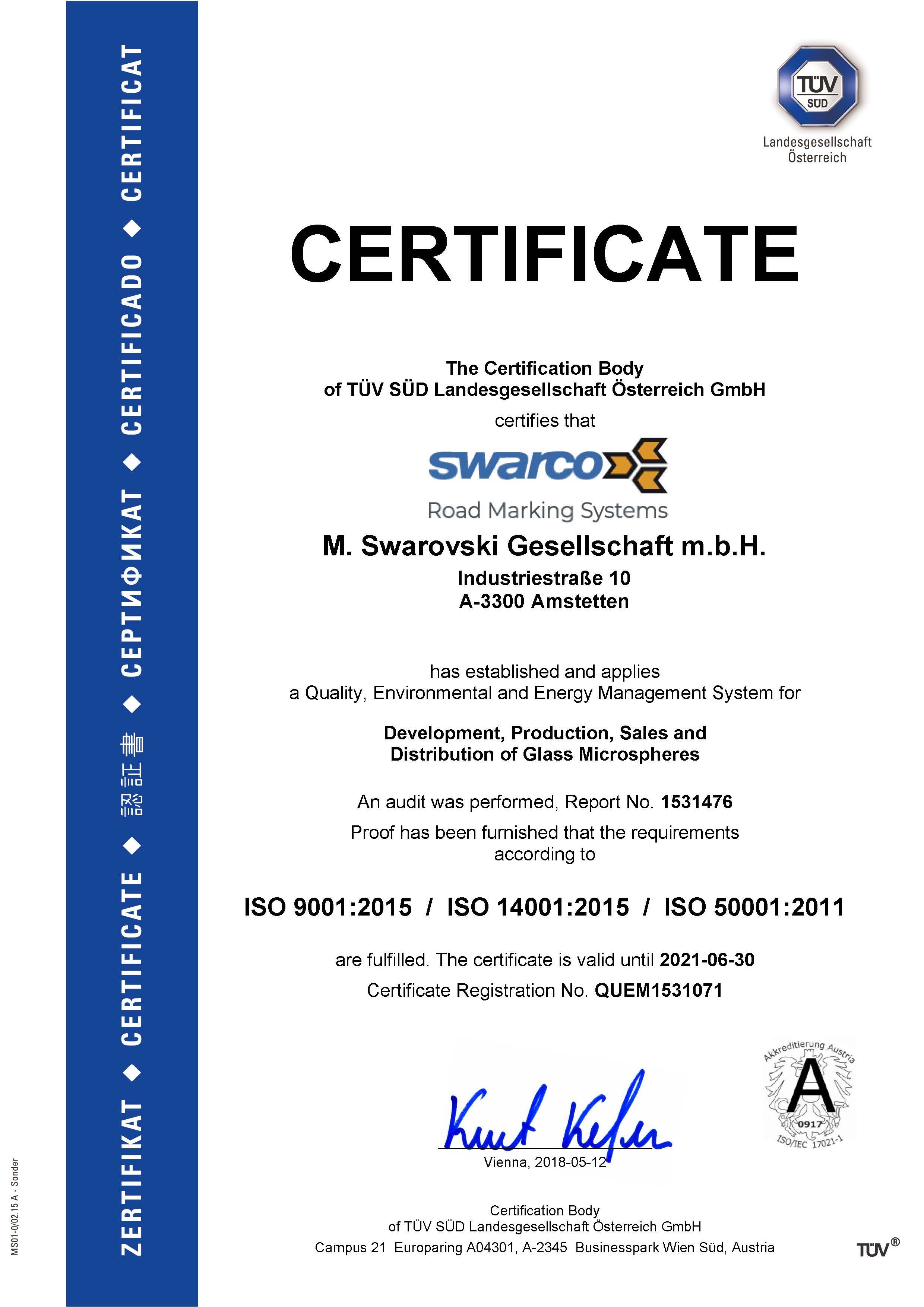 ISO Certificates