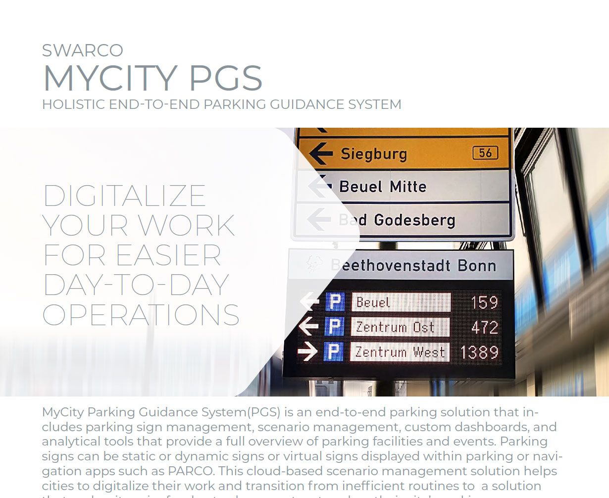 SWARCO MyCity Parking Guidance System (PGS)