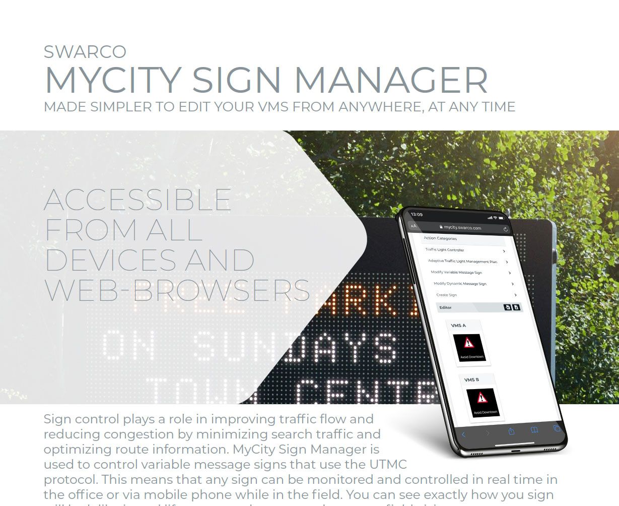SWARCO MyCity Sign Manager Solution Sheet 2021