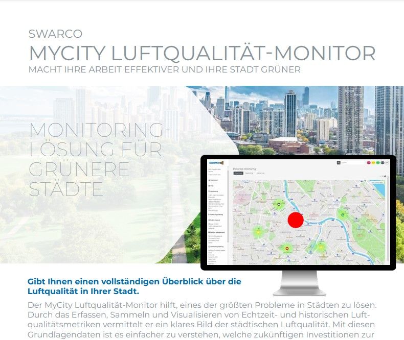 SWARCO MyCity Luftqualität Monitor Datenblatt 