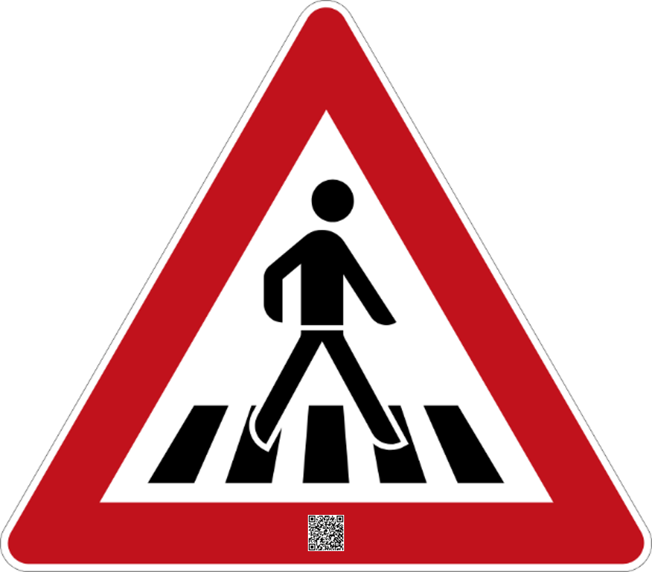 Traffic sign with QR code