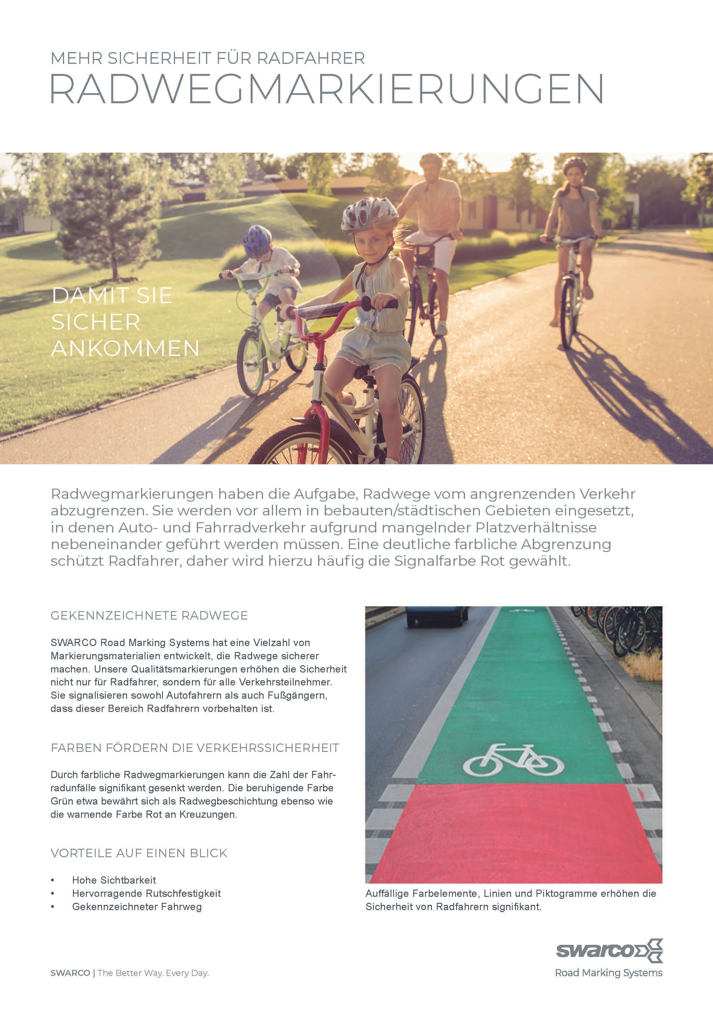 Radwegmarkierungen Flyer