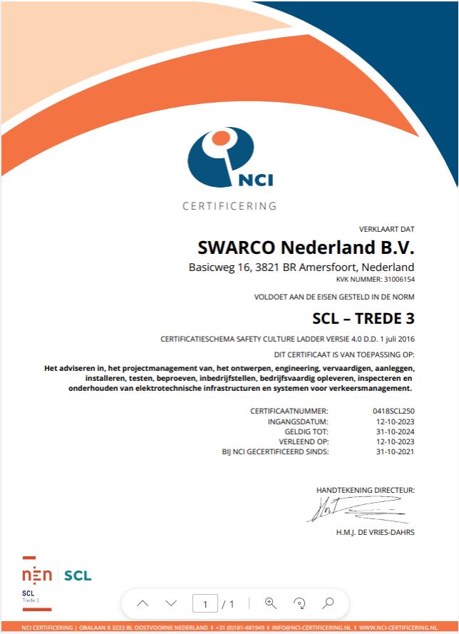 Certificaat Safety Culture Ladder, Trede 3