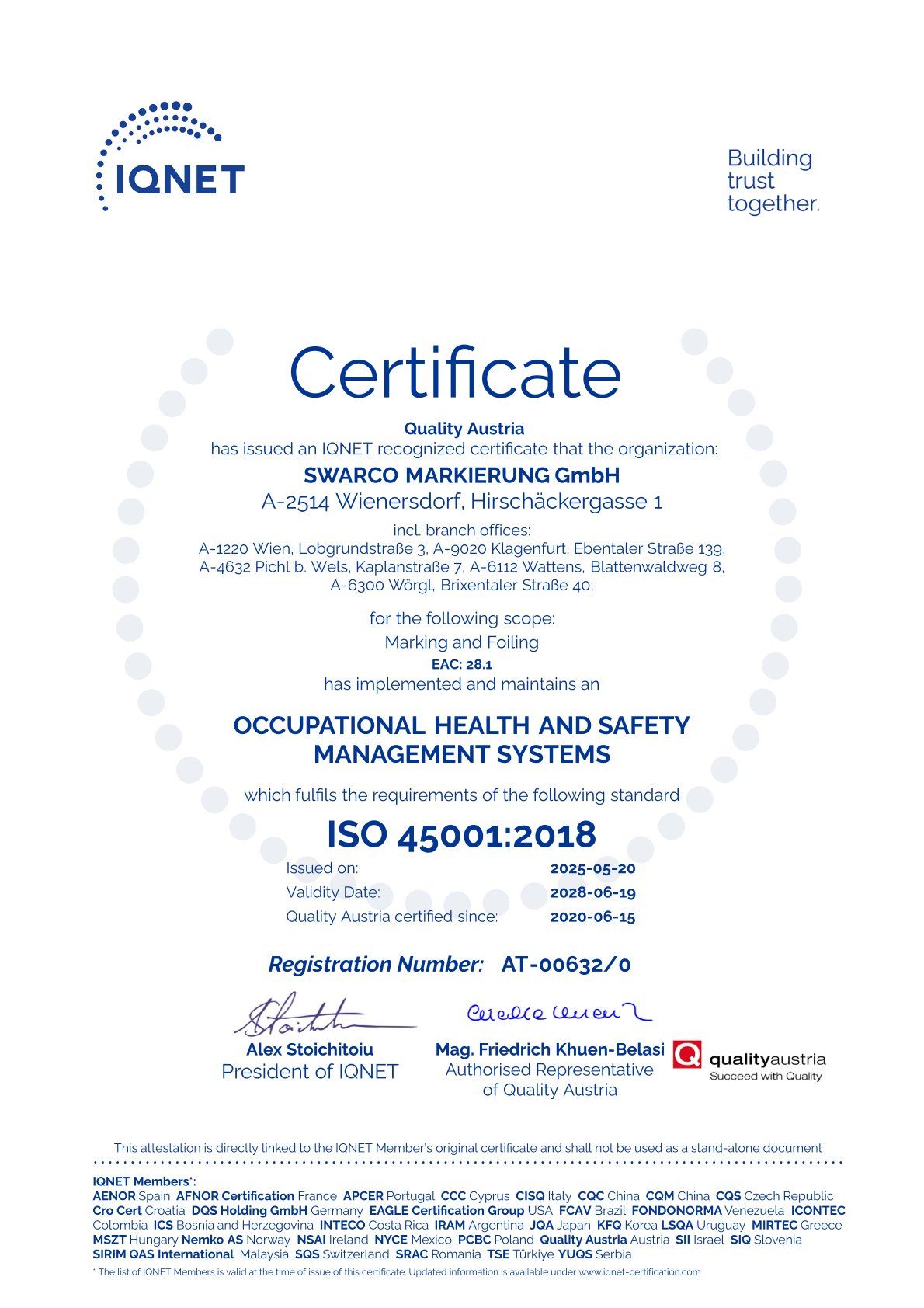 ISO 45001 Certificate
