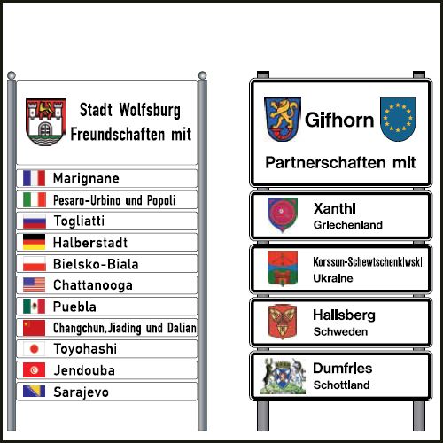 PARTNERSTÄDTE-SCHILDER