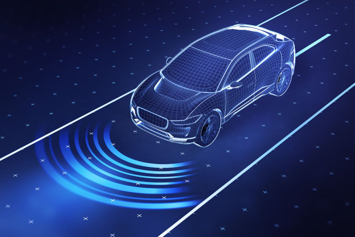 Auto mit LiDAR-Sensor