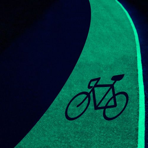 Vägmarkeringar som lyser i mörker för cykel | SWARCO