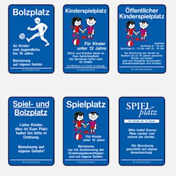 Spielplatzschilder