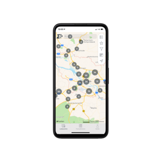 Phone with MyCharge App on screen