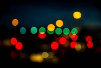 Traffic lights out of focus