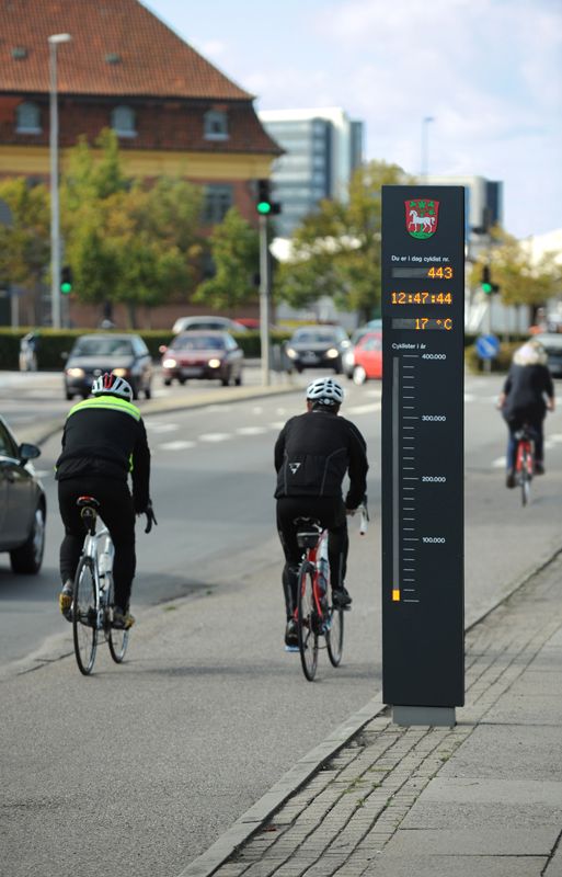 Cykelmätare som visar statistik varnar också bilar om cyklister i närheten | Swarco